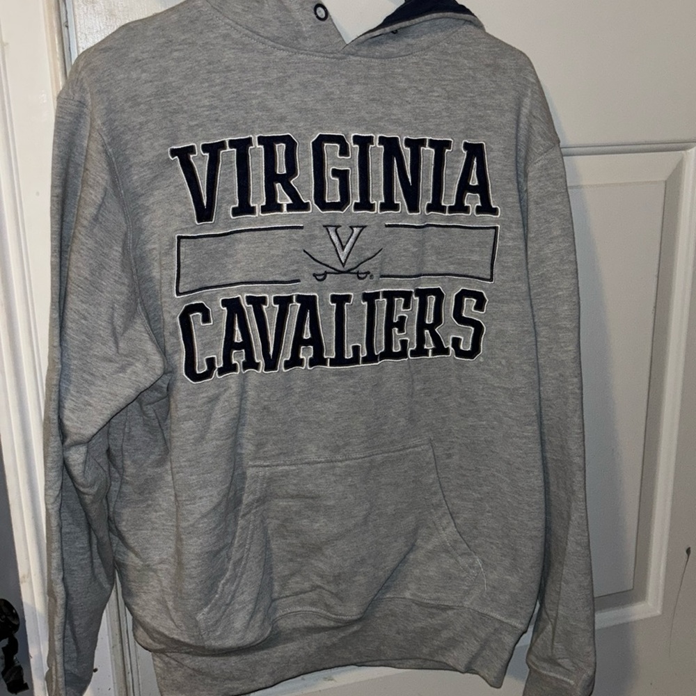 UVA gray and navy hooded saeatshirt